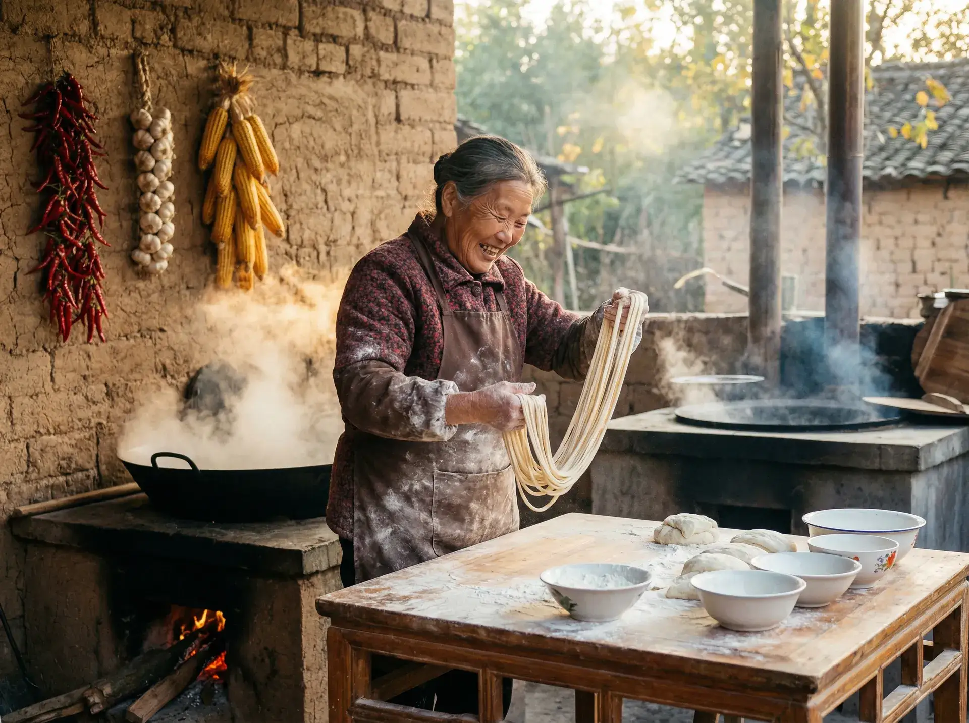 农家大嫂手擀面 - 水蜜桃传媒B站 乡村美食